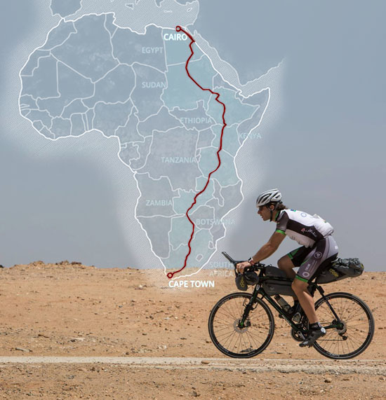 Mark Beaumont in recordtempo van Cairo naar Kaapstad